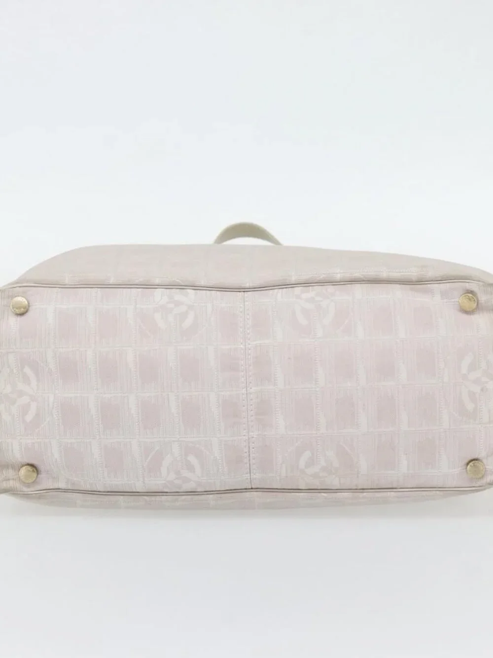 CHANEL New Travel Line Tote Bag Nylon Pink Gold CC Auth 176440